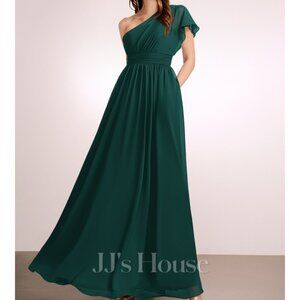 One Shoulder Chiffon Bridesmaid Dress With Ruffle